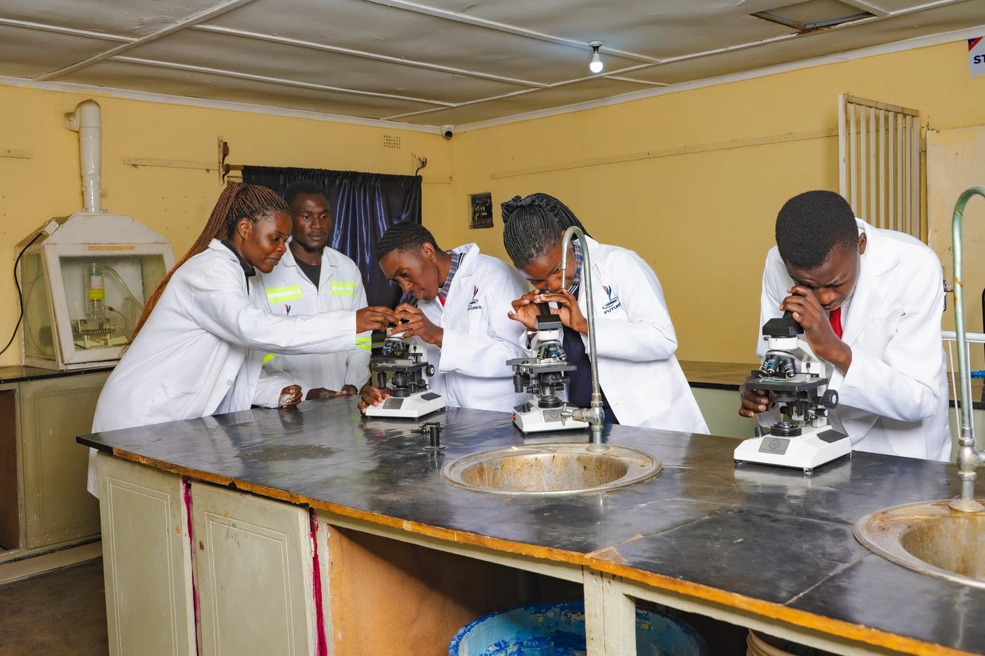 Students conducting a science experiment